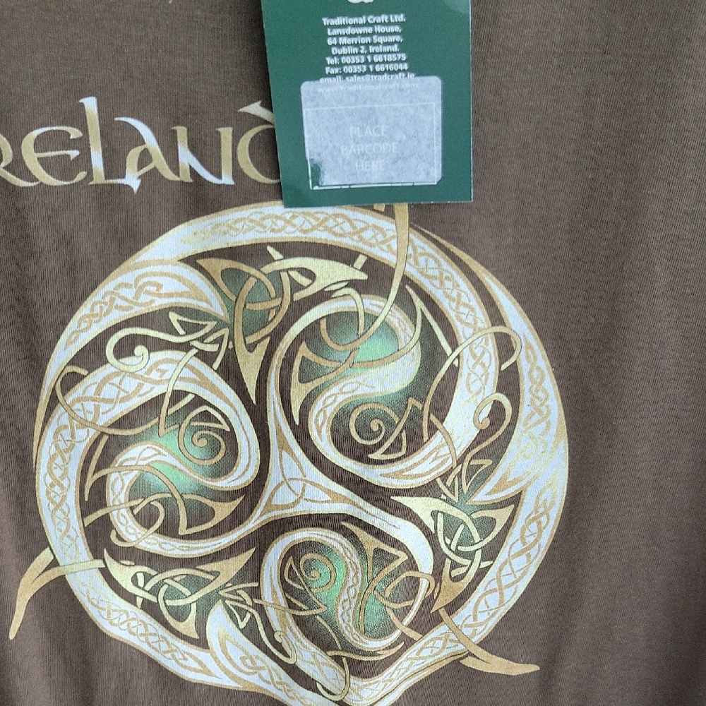 IrishGraphic Tee with Celtic Design Ireland XL Traditional Craft Wear - Picture 4 of 10